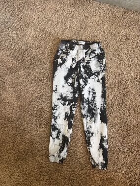 Cotton Citizen Black & White Tie-Dye Joggers